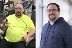 Jody Kujawa, before and after his weight loss journey.